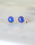 Chilean Lapis Stud Earrings in 14k