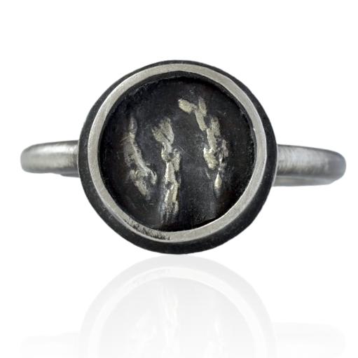 Sterling Silver Ring with Sea Heather Casting 