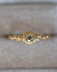 Old Mine Cut Diamond Salted Ring