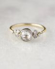 Rose Cut Diamond Salted Engagement Ring