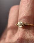 Old Mine Cut Diamond Salted Ring