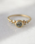 Sage Green Sapphire Salted Ring