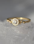 Old Mine Cut Diamond Salted Ring