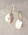 White Keshi Pearl Dangles