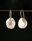 White Keshi Pearl Dangles