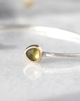 Moss Green Sapphire Salted Cuff Bracelet