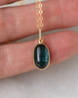 Oval Deep Blue Tourmaline Charm