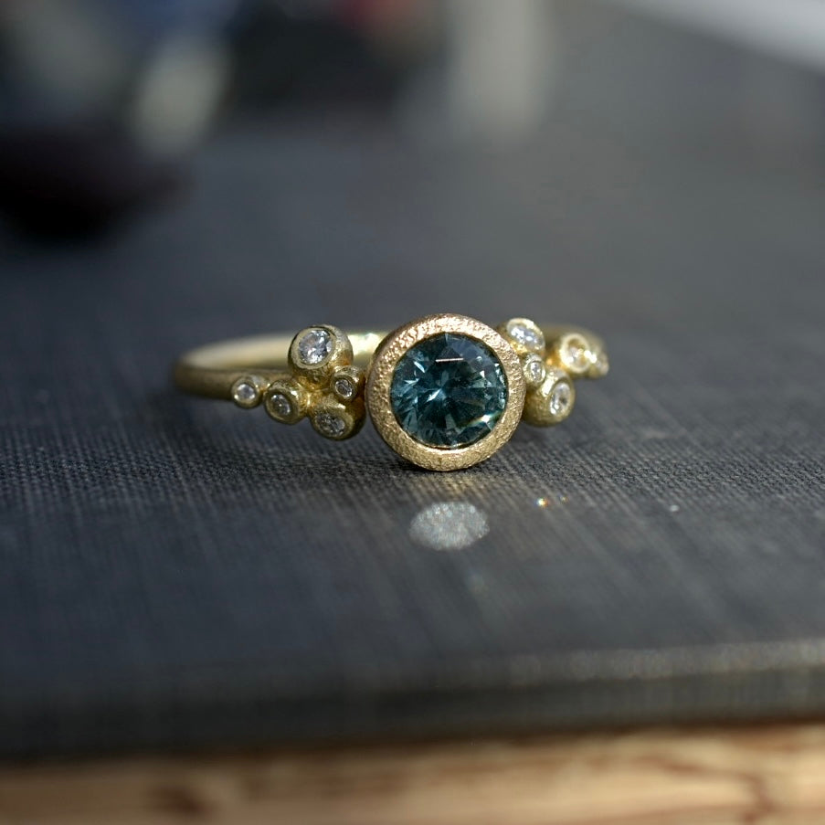 Teal Montana Sapphire Salted Ring