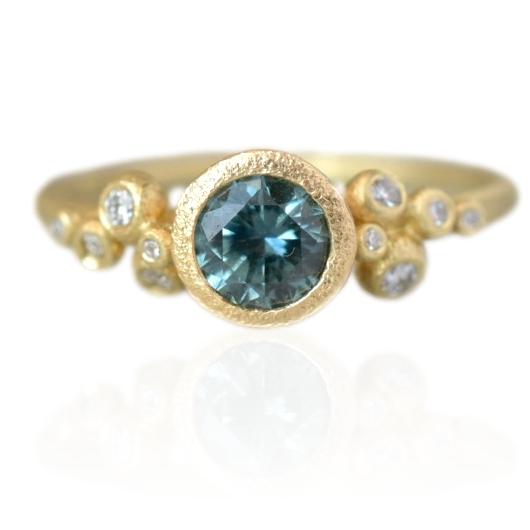 Teal Montana Sapphire Salted Ring