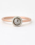 Salt and Pepper Rose Cut Diamond Ring in Rose Gold