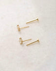 Rose cut diamond studs with flat back