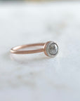 Salt and Pepper Rose Cut Diamond Ring in Rose Gold