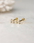 Rose cut diamond studs with flat back