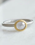 Opalescent Grey Rose Cut Diamond Ring