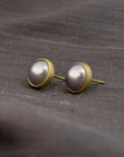Twilight Grey Tahitian Pearl Stud Earrings