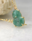 Evergreen Emerald Salted Drop Earrings