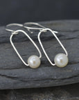 Freshwater Pearl Paperclip Dangles | Sterling Silver