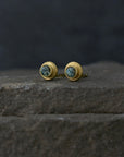 Halo Studs | Montana Sapphire