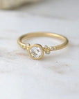1.07CT Old Mine Cut Diamond Salted Engagement Ring
