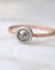 Salt and Pepper Rose Cut Diamond Ring in Rose Gold