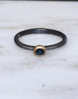Deep Blue Sapphire Pebble Ring