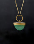 Green Chrysoprase Boat Pendant