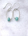 Paperclip Dangles | Silver with Amazonite