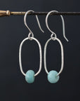 Paperclip Dangles | Silver with Amazonite