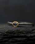 Deep Blue Sapphire Pebble Ring
