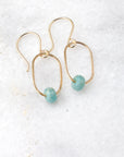 Paperclip Dangles | Gold-Filled with Amazonite