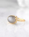Salted Ring with Grey Moonstone