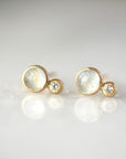 Aquamarine + Diamond Studs