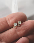 Aquamarine + Diamond Studs