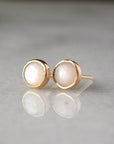 Moonstone 14k gold studs
