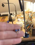 Chilean Lapis Stud Earrings in 14k