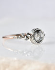 Grey Rose Cut Salted Engagement Ring