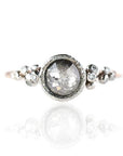 Grey Rose Cut Salted Engagement Ring