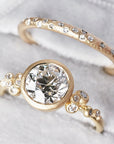 Salted Engagement Ring | Old Mine Cut Diamond