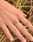 Seaweed Ring with Grey Moonstone