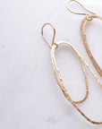 Sea Earrings. Oval Layered Hoop Earrings. Gold Earrings. Hammered Earrings. Minimal Jewelry. Harmony Winters