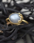 Seaweed Ring with Grey Moonstone