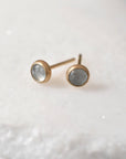Aquamarine + 14k gold studs
