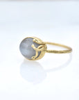 Seaweed Ring with Grey Moonstone