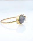 Seaweed Ring with Grey Moonstone