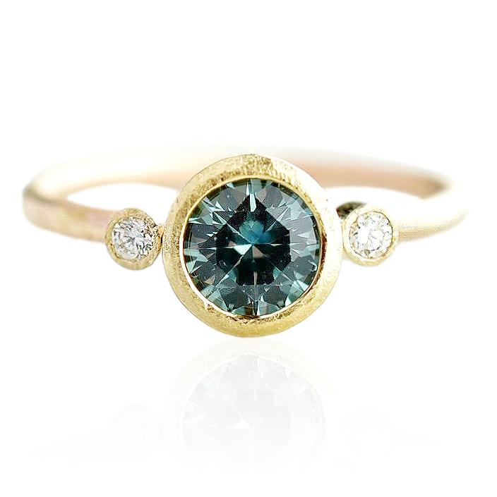 Teal blue sapphire ring hotsell