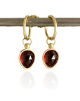 Garnet Hoop Earrings