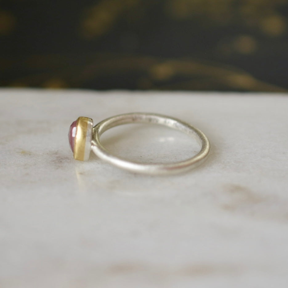 Dark Pink Sapphire Ring