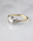 Rose Cut Diamond Salted Engagement Ring