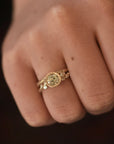 Old Mine Cut Diamond Salted Ring