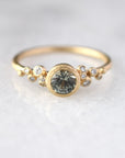 Sage Green Sapphire Salted Ring